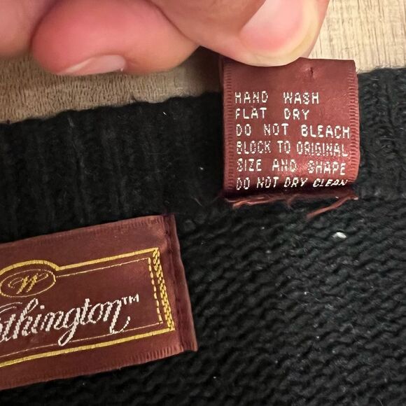 Worthington Vintage Black Silk/Angora/Lambswool Blend V-Neck Cardigan Sweater L - Picture 4 of 11